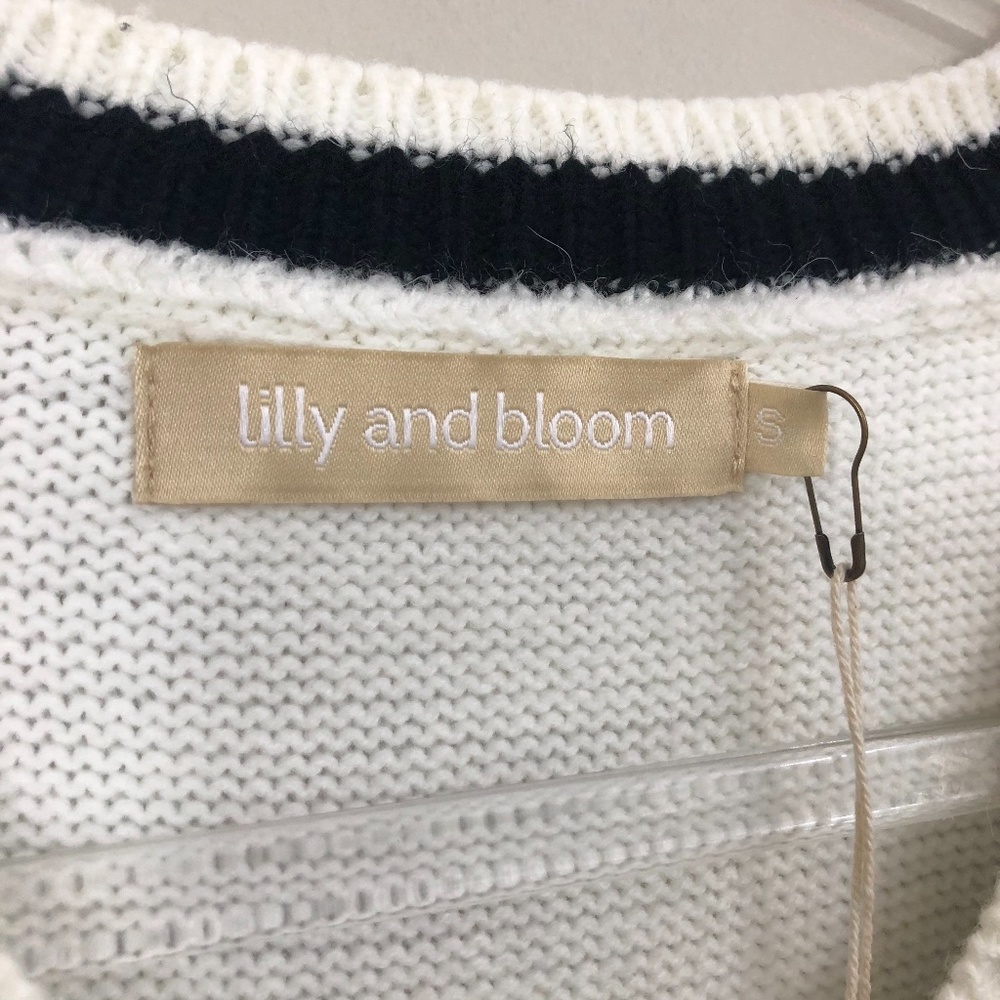 Lilly and Bloom Cropped White Sweater S NWT - Picture 7 of 7